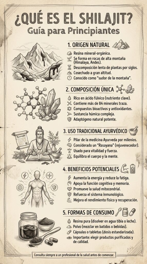 Inicio 2 Infografía que explica qué es el shilajit