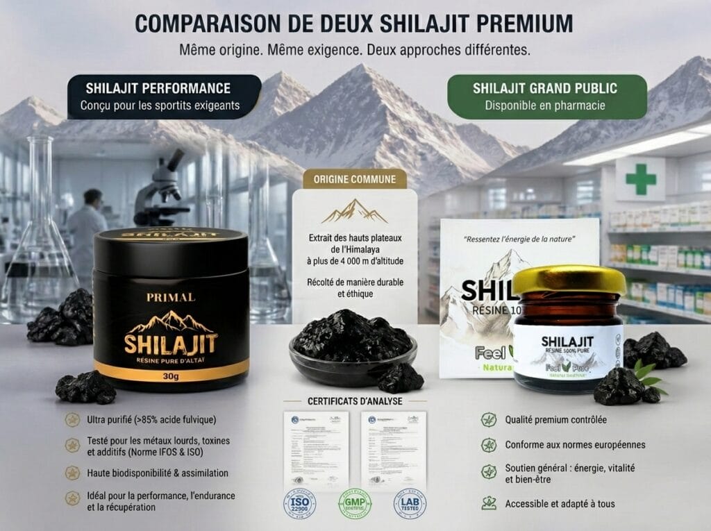 Shilajit Primal vs Shilajit Feel Pure : lequel choisir en 2026 ? 3 Découvrez les différences entre Shilajit Primal et Shilajit Feel Pure pour choisir le meilleur en 2026. Comparatif com