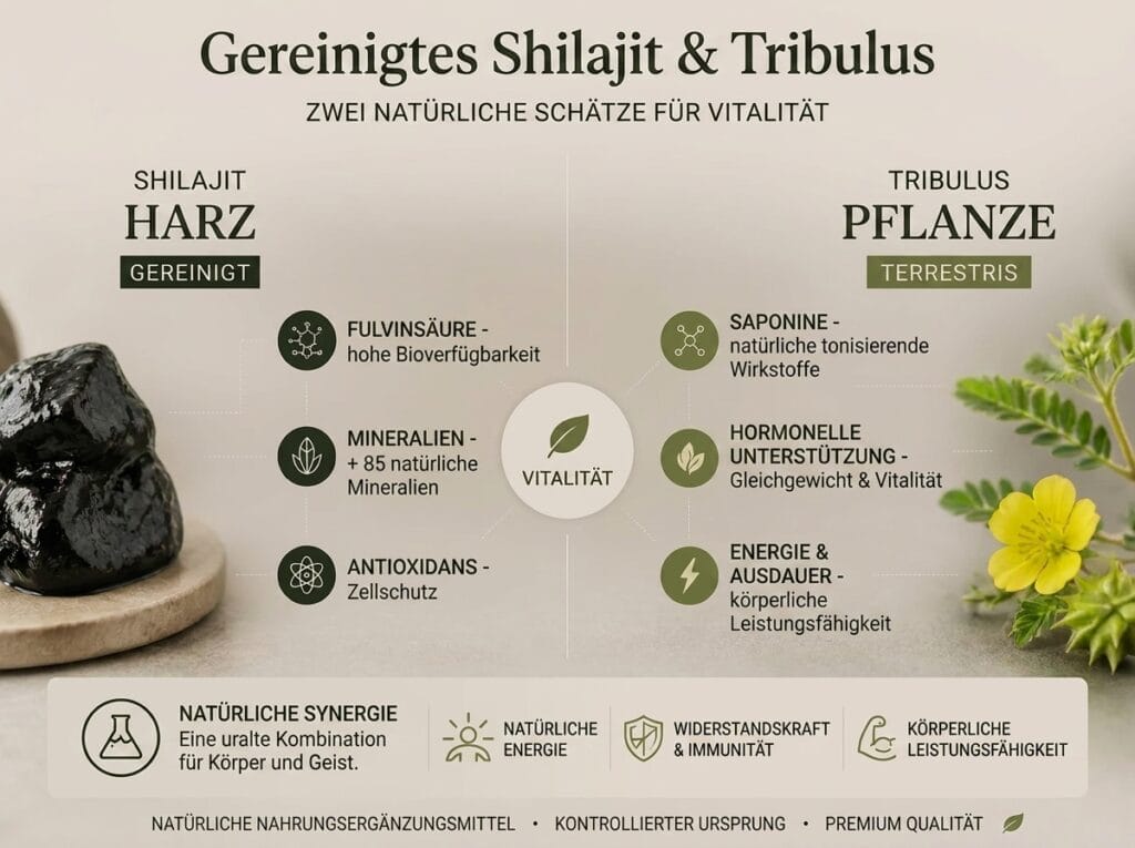 Tribulus oder Shilajit ? 3 Entdecken Sie die Vorteile von Tribulus und Shilajit, zwei beliebten natürlichen Ergänzungen. Vergleich, Anwendungen und Tipps, welche für Sie geeignet ist.